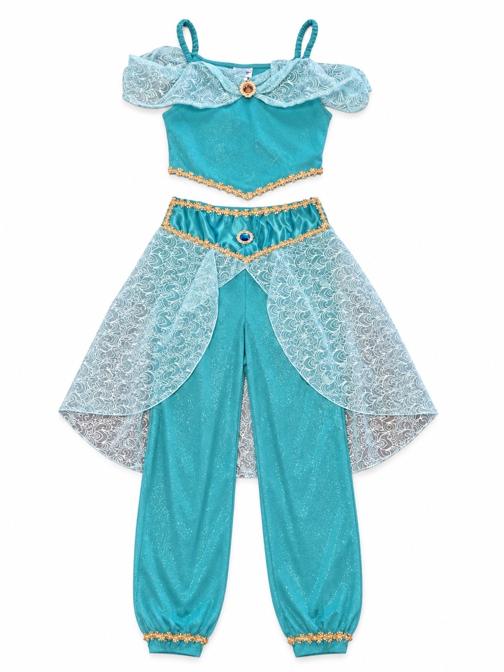 Disney Parks Princess Jasmine Costume Girls XL 14/16 Aladdin Dress Up 2 PC Set